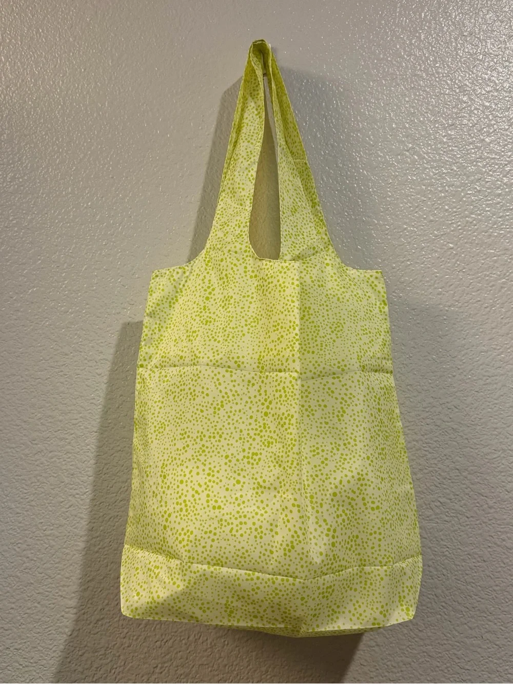 A.P.C. Lime Green Printed Tote with White Logo